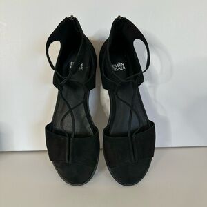 Eileen Fisher Rose Suede Flat Sandals